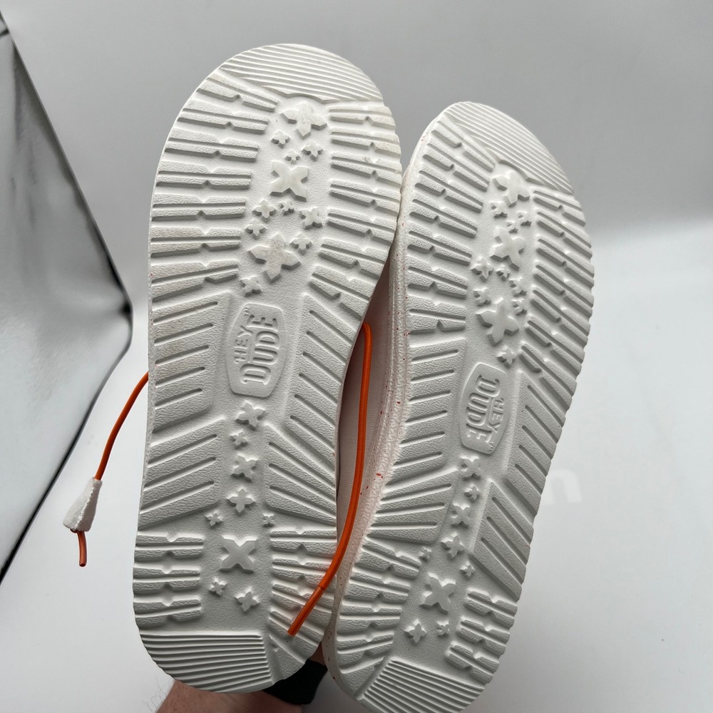 Hey Dude Wendy Whataburger Shoes Womens 9 White Orange Canvas‎ Slip On Loafers - Picture 10 of 11
